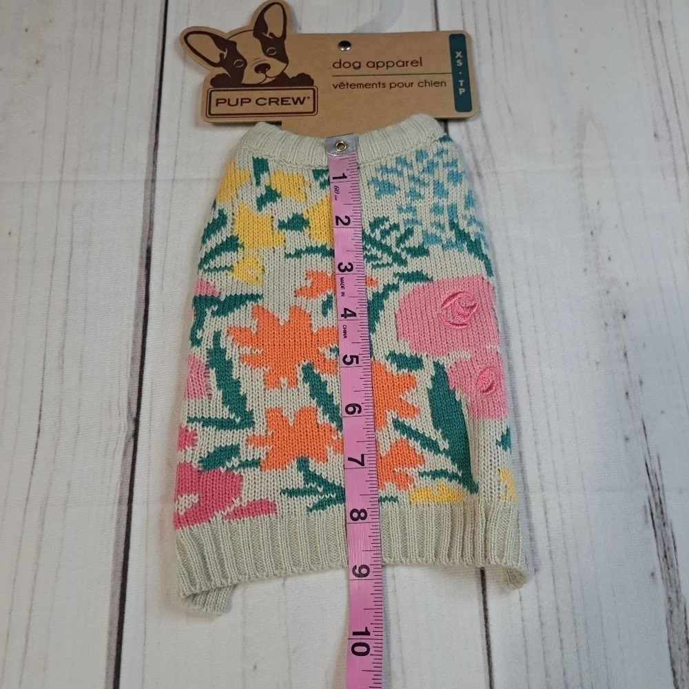 Pup Crew Floral Dog Sweater SIZE XS